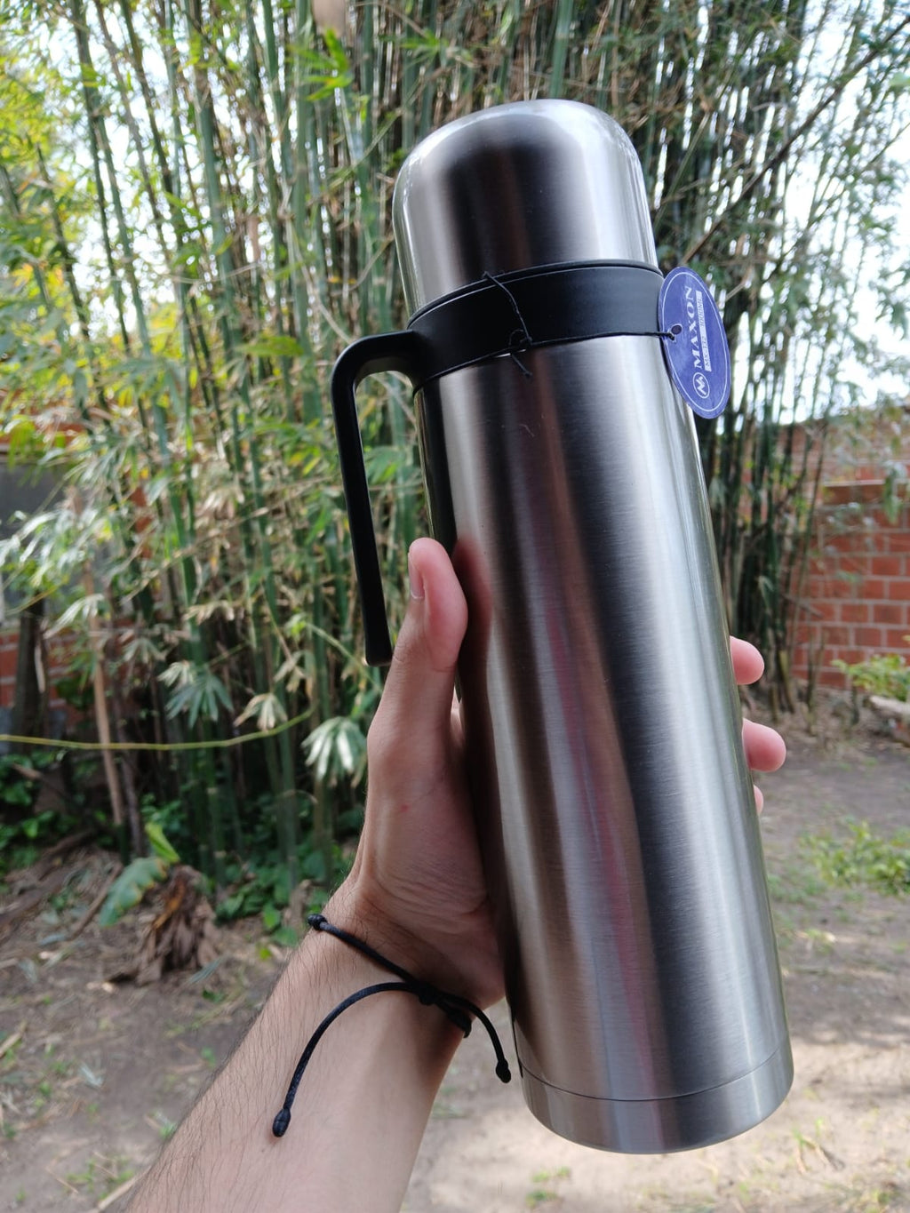 Termo de Acero Inoxidable 1L Pico Cebador + Taza | SHELBY'S