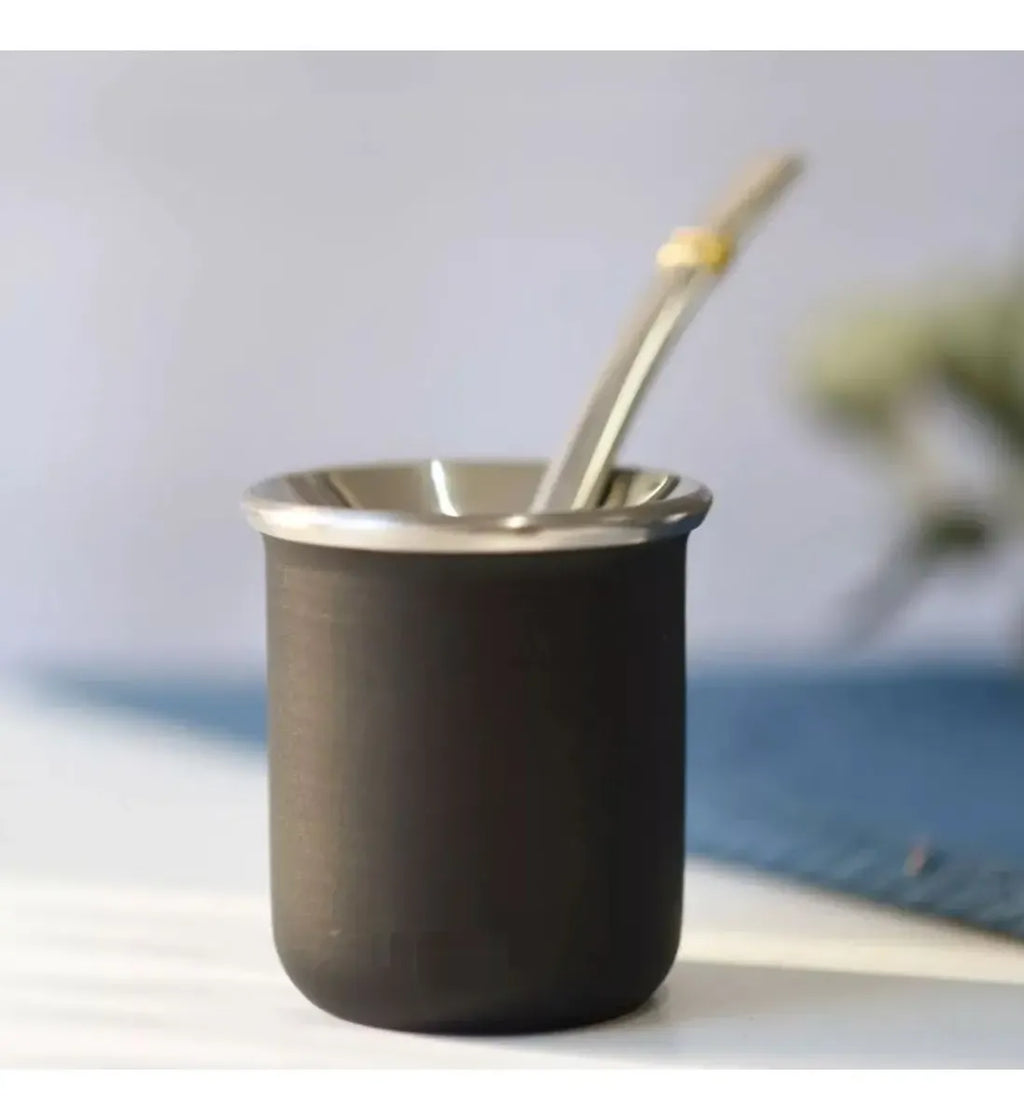 Set Shelby's Acero Minimal - Termo 1L + Mate Acero + Bombilla | Black